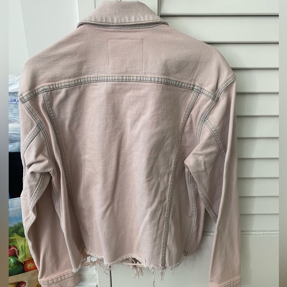 Mother denim light pink distressed denim jacket - Picture 2 of 4